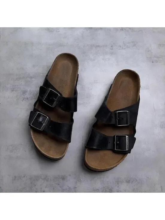 Y2K Black Birkenstock Arizona Leather Sandals - Picture 4 of 8